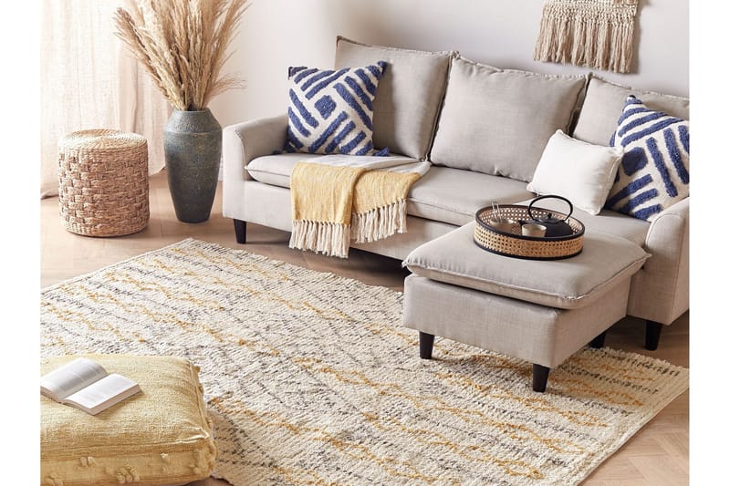 Kadapa Bomullsmatta 160x230 cm - Gul - Textil & mattor - Mattor - Modern matta - Bomullsmatta