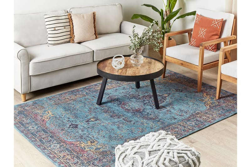 Kansu Bomullsmatta 160x230 cm - Blå - Textil & mattor - Mattor - Modern matta - Bomullsmatta