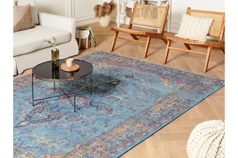 Kansu Bomullsmatta 200x300 cm - Blå - Textil & mattor - Mattor - Modern matta - Bomullsmatta