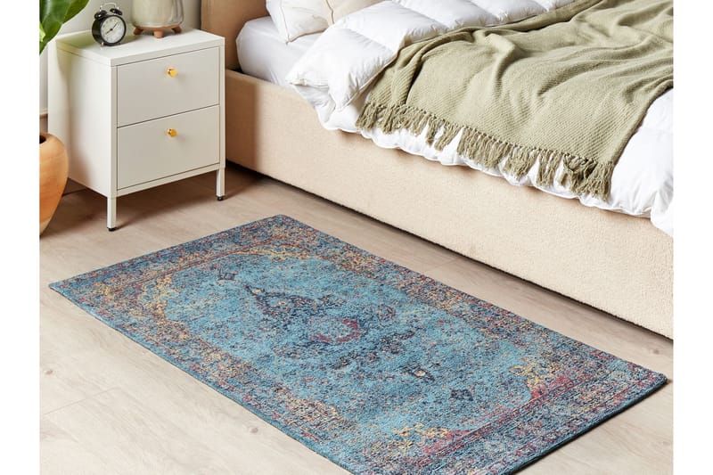 Kansu Bomullsmatta 80x150 cm - Blå - Textil & mattor - Mattor - Modern matta - Bomullsmatta