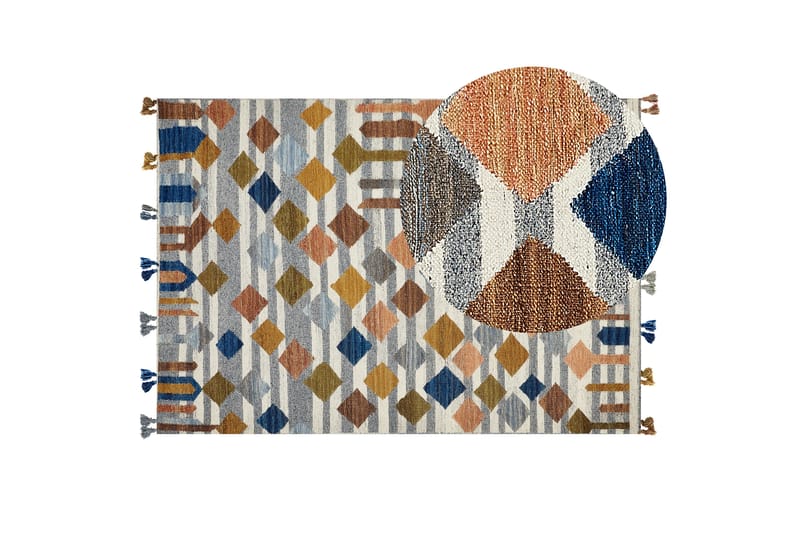 Kasakh Ullmatta 160x230 cm - Blå - Textil & mattor - Mattor - Modern matta - Ullmatta