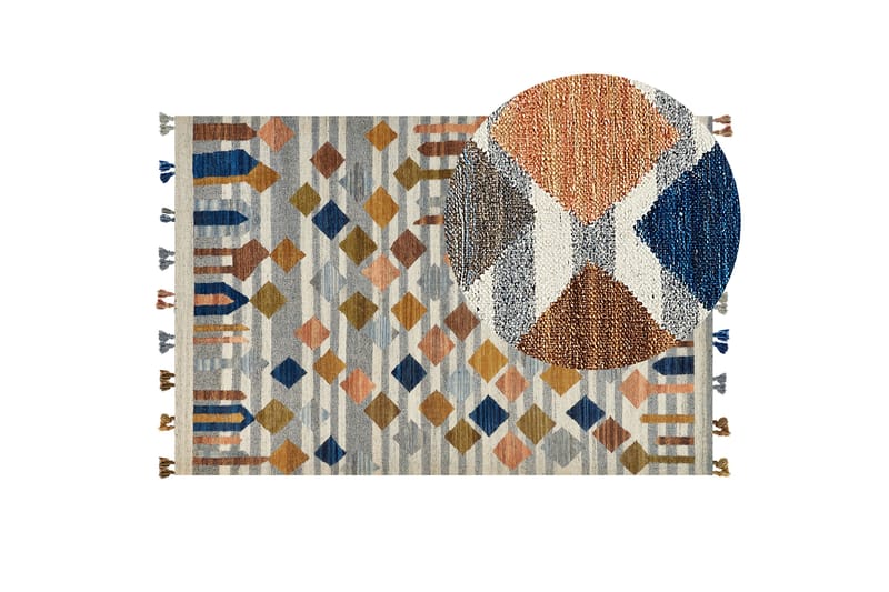 Kasakh Ullmatta 200x300 cm - Blå - Textil & mattor - Mattor - Modern matta - Ullmatta