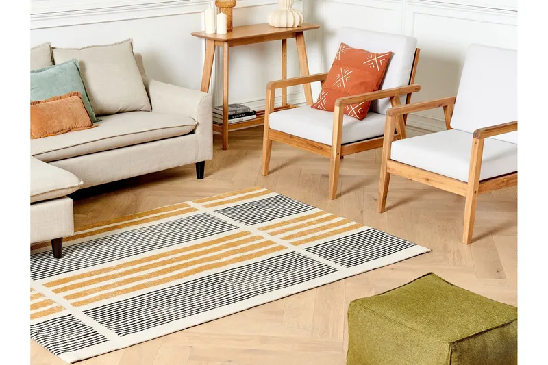 Katra Bomullsmatta 140x200 cm - Gul - Textil & mattor - Mattor - Modern matta - Ryamatta & luggmatta