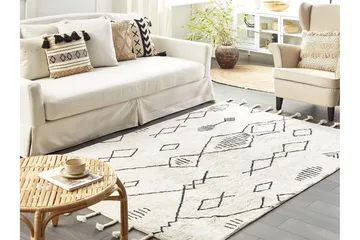 Kebir Bomullsmatta 160x230 cm - Svart/Vit - Textil & mattor - Mattor - Modern matta - Bomullsmatta
