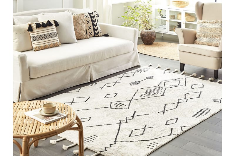 Kebir Bomullsmatta 160x230 cm - Svart/Vit - Textil & mattor - Mattor - Modern matta - Bomullsmatta