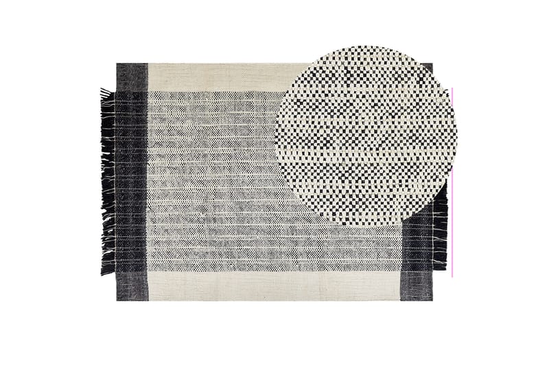 Ketenli Ullmatta 140x200 cm - Svart/Vit - Textil & mattor - Mattor - Modern matta - Ullmatta