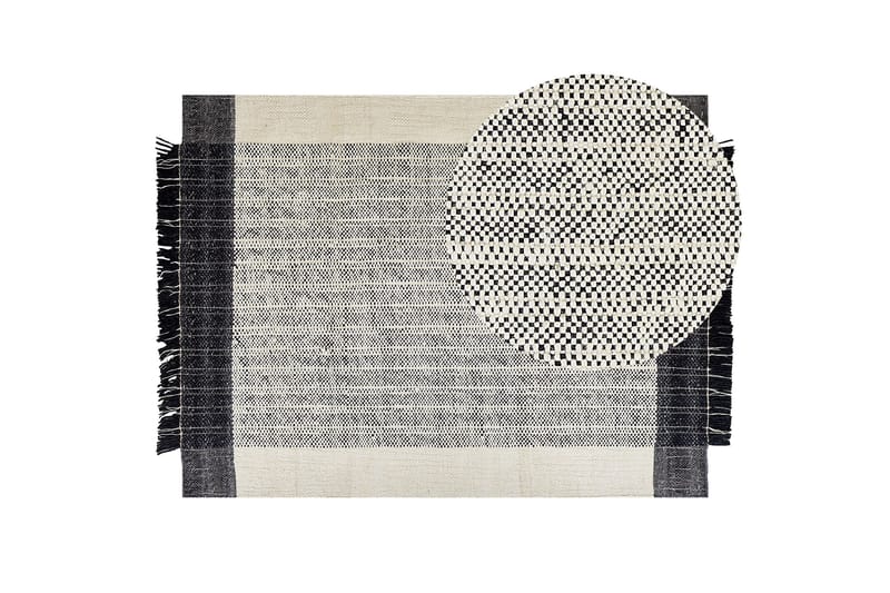 Ketenli Ullmatta 160x230 cm - Svart/Vit - Textil & mattor - Mattor - Modern matta - Ullmatta
