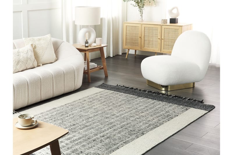 Ketenli Ullmatta 160x230 cm - Svart/Vit - Textil & mattor - Mattor - Modern matta - Ullmatta
