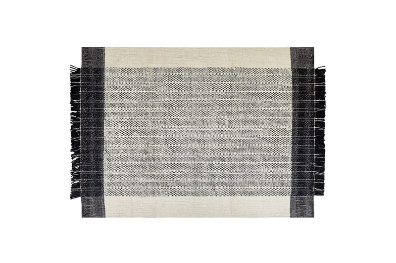 Ketenli Ullmatta 160x230 cm, Svart/Vit