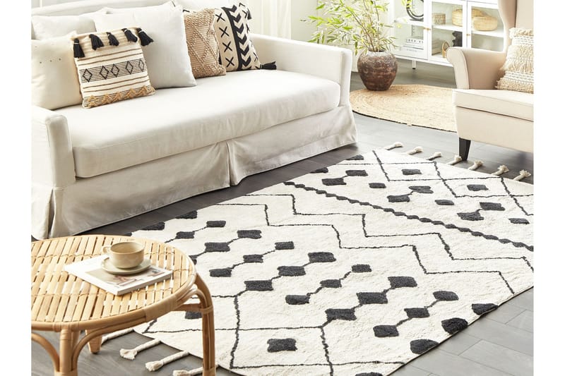 Khemisset Bomullsmatta 140x200 cm - Svart/Vit - Textil & mattor - Mattor - Modern matta - Bomullsmatta