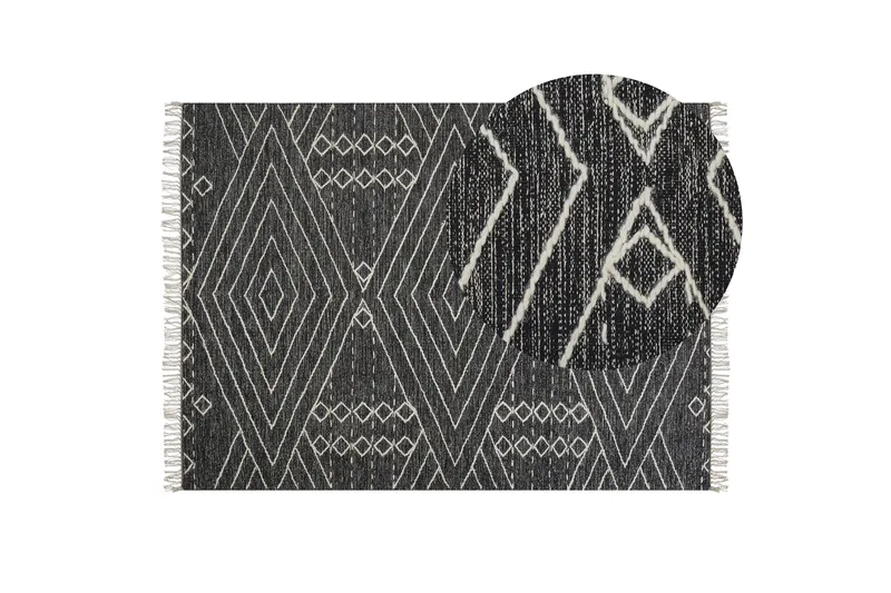 Khenifra Bomullsmatta 140x200 cm - Svart/Vit - Textil & mattor - Mattor - Modern matta - Bomullsmatta
