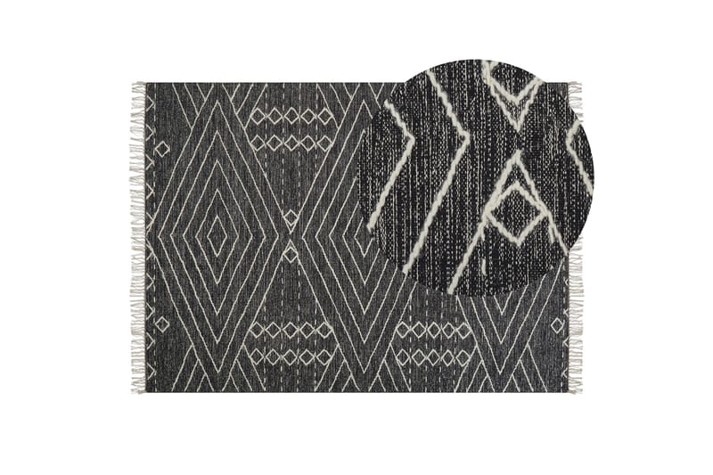Khenifra Bomullsmatta 140x200 cm - Svart/Vit - Textil & mattor - Mattor - Modern matta - Bomullsmatta