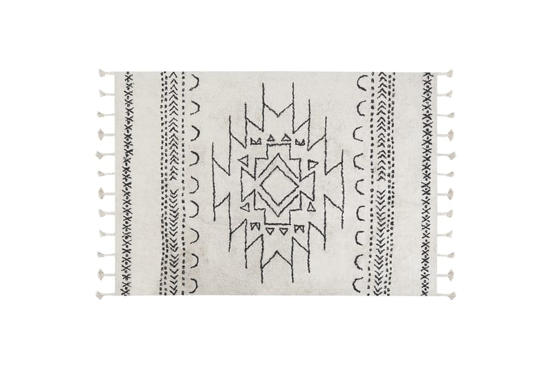 Khouribga Bomullsmatta 140x200 cm - Svart/Vit - Textil & mattor - Mattor - Modern matta - Bomullsmatta