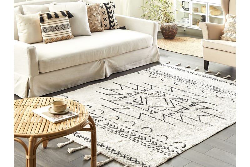 Khouribga Bomullsmatta 160x230 cm - Svart/Vit - Textil & mattor - Mattor - Modern matta - Bomullsmatta