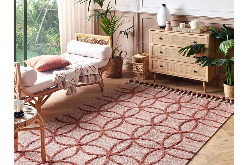 Kirsehir Bomullsmatta 160x230 cm - Röd - Textil & mattor - Mattor - Modern matta - Bomullsmatta