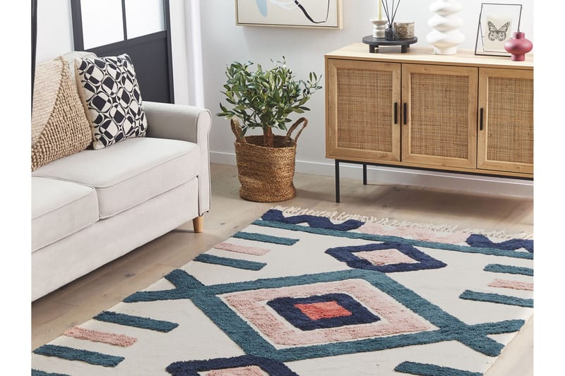 Kozlu Ryamatta 160x230 cm - Blå - Textil & mattor - Mattor - Modern matta - Bomullsmatta