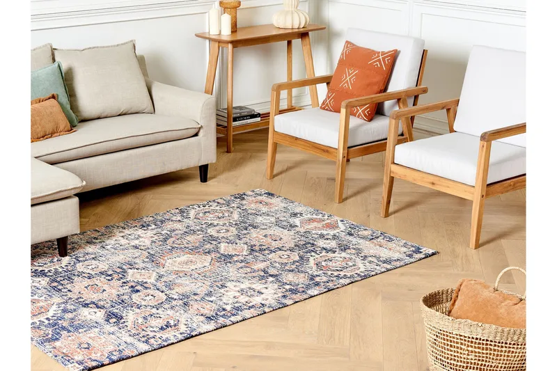 Kurin Bomullsmatta 140x200 cm - Blå - Textil & mattor - Mattor - Modern matta - Gångmattor