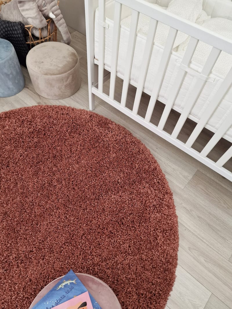 Lounge Ryamatta 240 cm Rund - Koppar - Textil & mattor - Mattor - Modern matta - Ryamatta & luggmatta