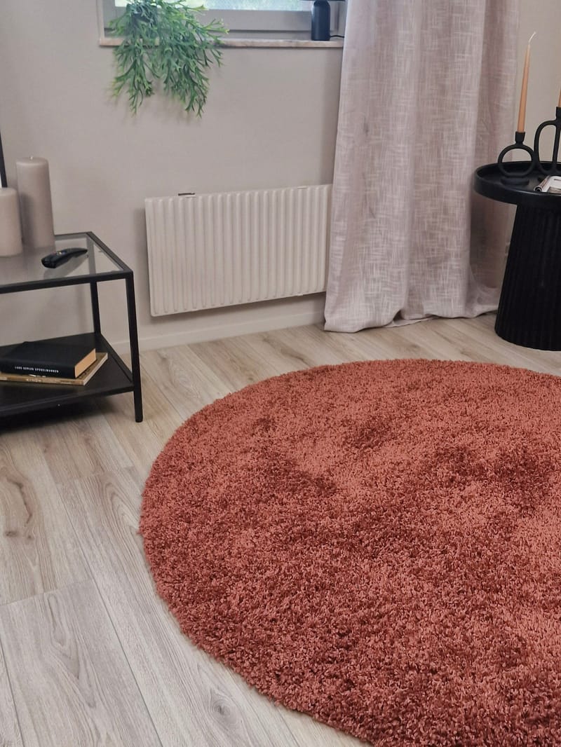 Lounge Ryamatta 240 cm Rund - Koppar - Textil & mattor - Mattor - Modern matta - Ryamatta & luggmatta