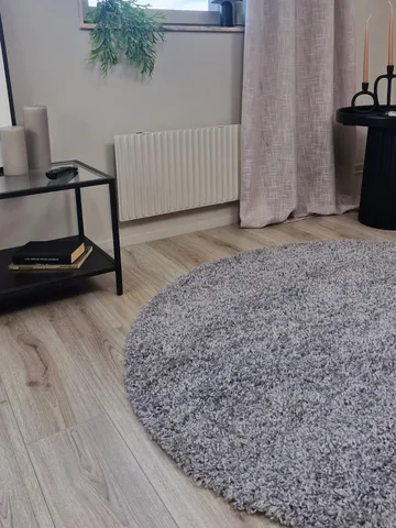 Lounge Ryamatta 240 cm Rund - Silver - Textil & mattor - Mattor - Modern matta - Ryamatta & luggmatta