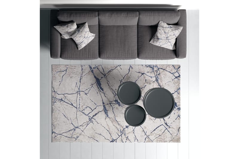 Masahiko Bomullsmatta 100x300 cm Rektangulär - Blå - Textil & mattor - Mattor - Modern matta - Bomullsmatta