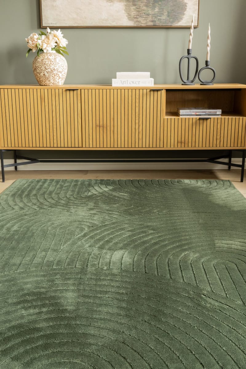Maskinvävd Matta Cozy Zen 155x230 cm - Smaragdgrön - Textil & mattor - Mattor - Modern matta - Wiltonmattor