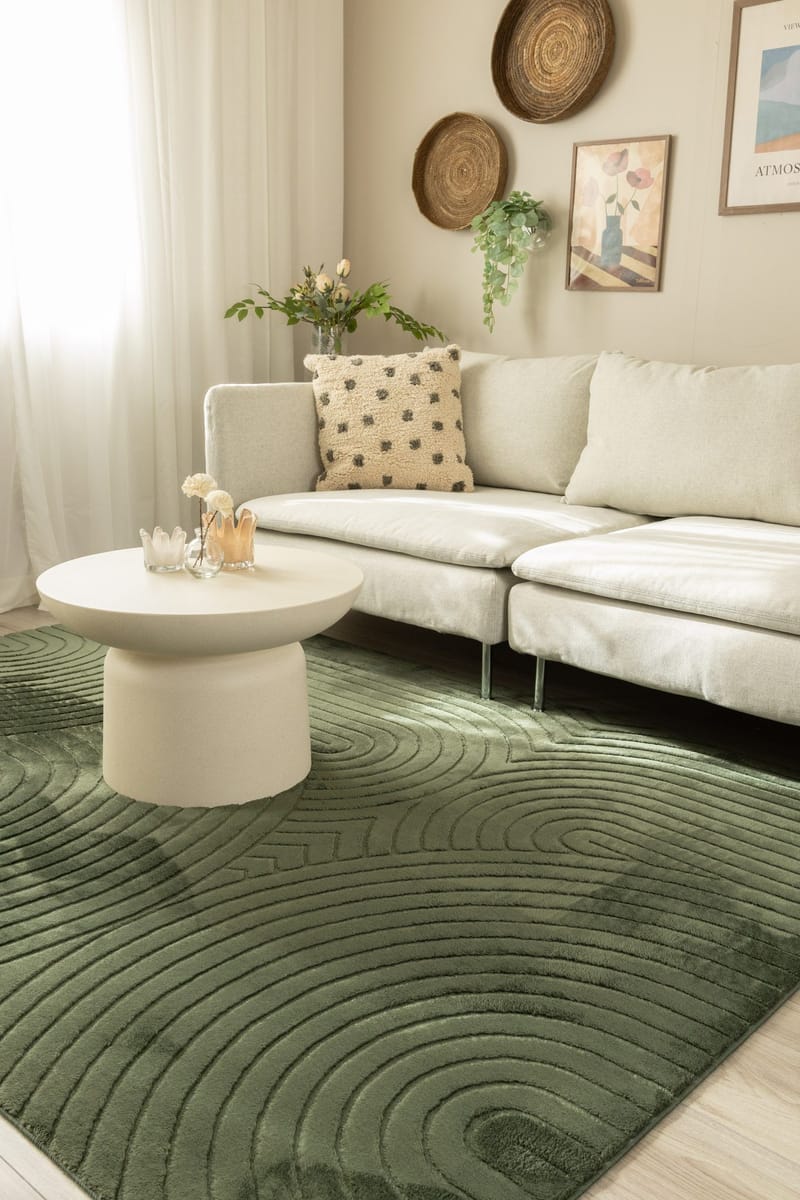 Maskinvävd Matta Cozy Zen 155x230 cm - Smaragdgrön - Textil & mattor - Mattor - Modern matta - Wiltonmattor