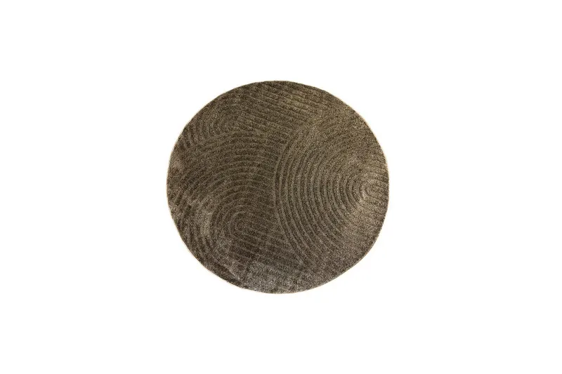 Maskinvävd Matta Genova Zen Rund, 120x120 cm, Mocca