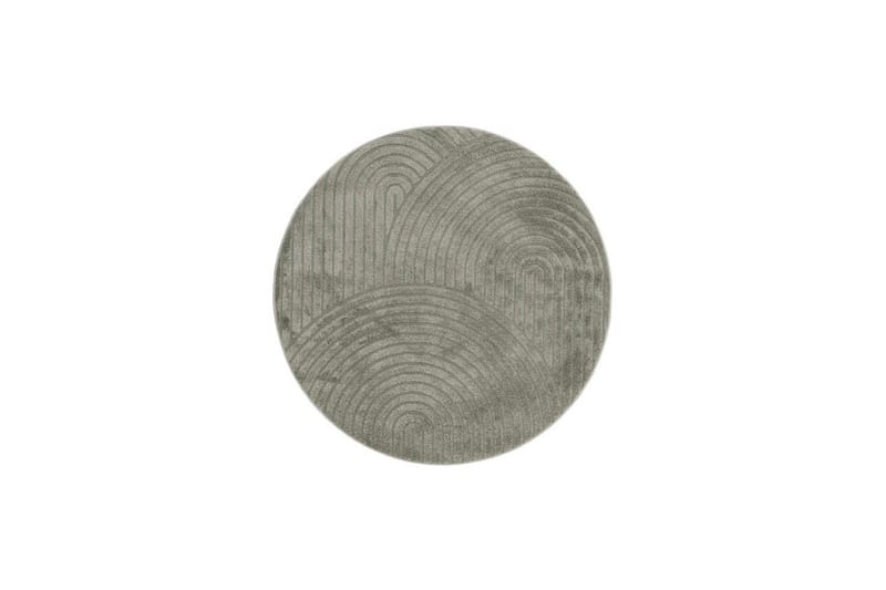 Maskinvävd Matta Genova Zen Rund, 160x160 cm, Grön