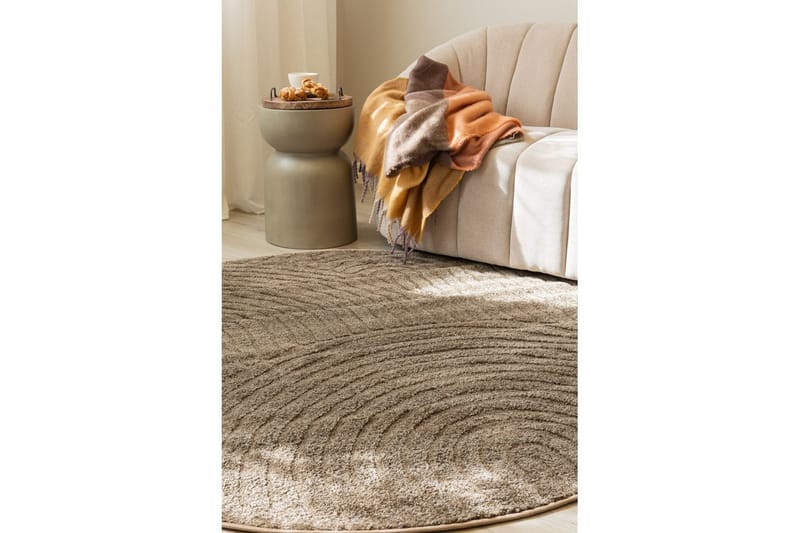 Maskinvävd Matta Genova Zen Rund - 200x200 cm, Mocca - Textil & mattor - Mattor - Modern matta - Wiltonmattor