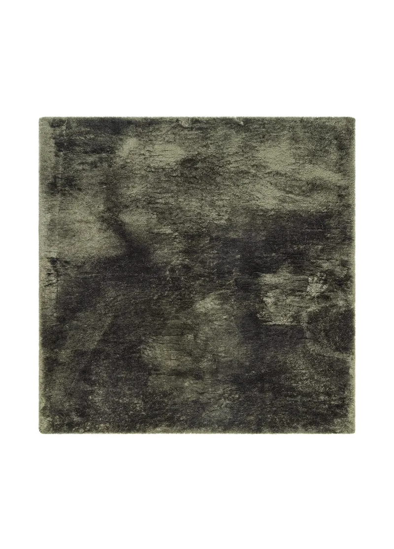 Maskinvävd Matta Novelle Kravdratisk 240x240 cm, Sammetsgrön