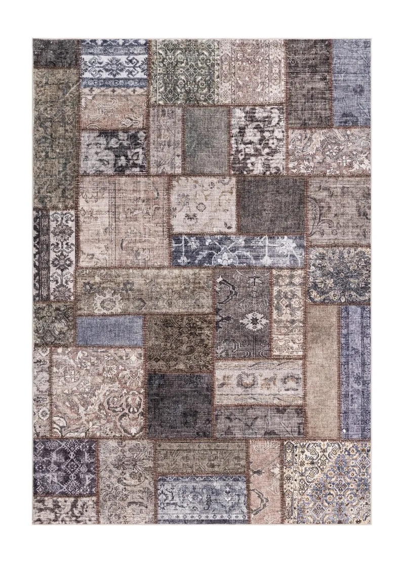 Maskinvävd Matta Tarfaya Patch gång 80x300 cm, Smaragdgrön
