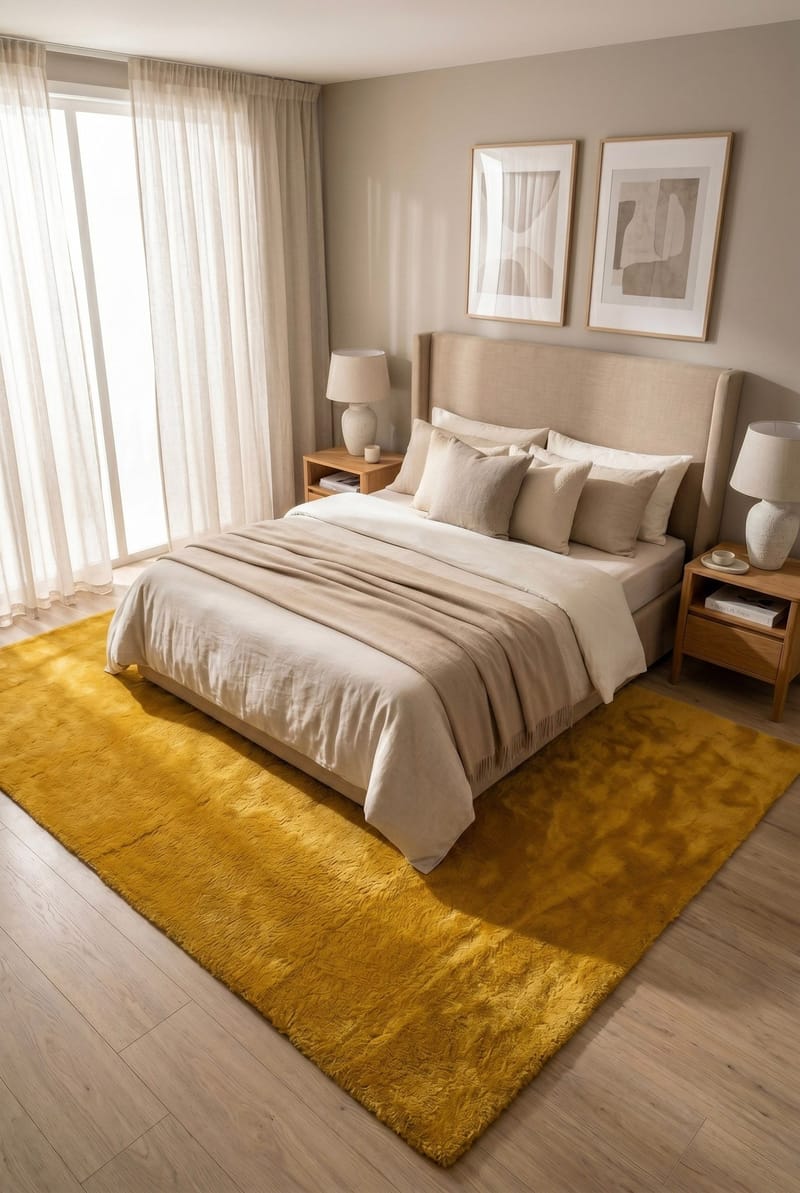 Maskinvävd Matta Tender 200x290 cm - Ockragul - Textil & mattor - Mattor - Modern matta - Wiltonmattor