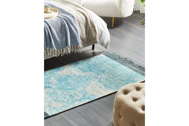 Matta Akarsu - Blå, beige, 80x150 cm - Textil & mattor - Mattor - Modern matta - Viskosmatta & konstsilkesmatta