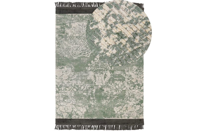 Matta Akarsu - Grön, svart, beige, 160x230 cm - Textil & mattor - Mattor - Modern matta - Viskosmatta & konstsilkesmatta