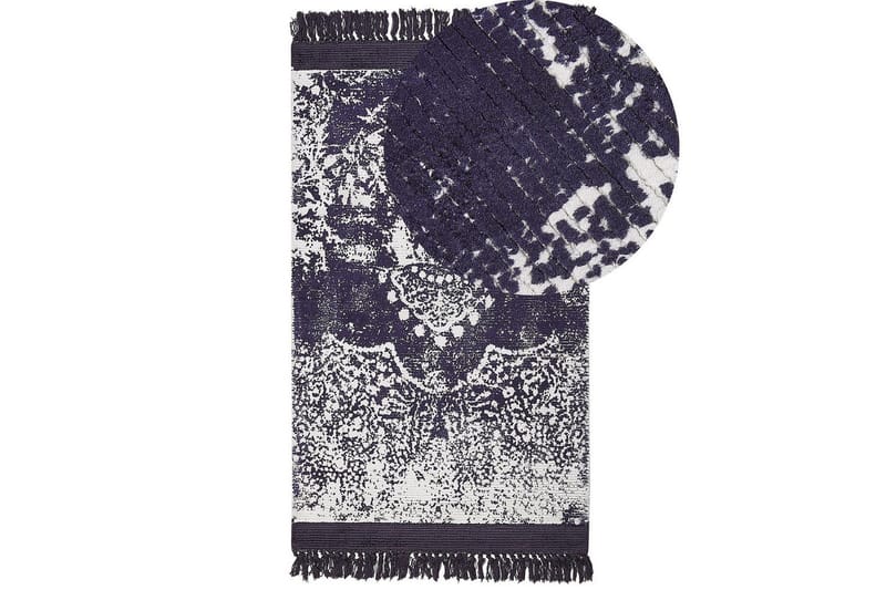 Matta Akarsu - Violett, vit, 80x150 cm - Textil & mattor - Mattor - Modern matta - Viskosmatta & konstsilkesmatta