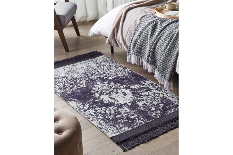 Matta Akarsu - Violett, vit, 80x150 cm - Textil & mattor - Mattor - Modern matta - Viskosmatta & konstsilkesmatta