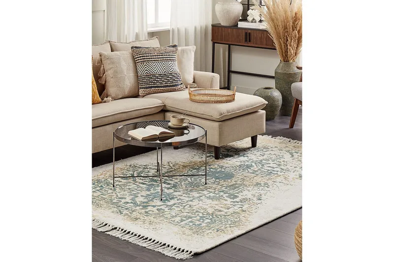 Matta Boyali - Beige, Grön, 160x230 cm - Textil & mattor - Mattor - Modern matta - Viskosmatta & konstsilkesmatta