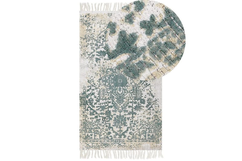 Matta Boyali - Beige, Grön, 80x150 cm - Textil & mattor - Mattor - Modern matta - Viskosmatta & konstsilkesmatta