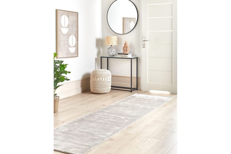 Matta Gesi II - Ljusgrå, 80x300 cm - Textil & mattor - Mattor - Modern matta - Viskosmatta & konstsilkesmatta