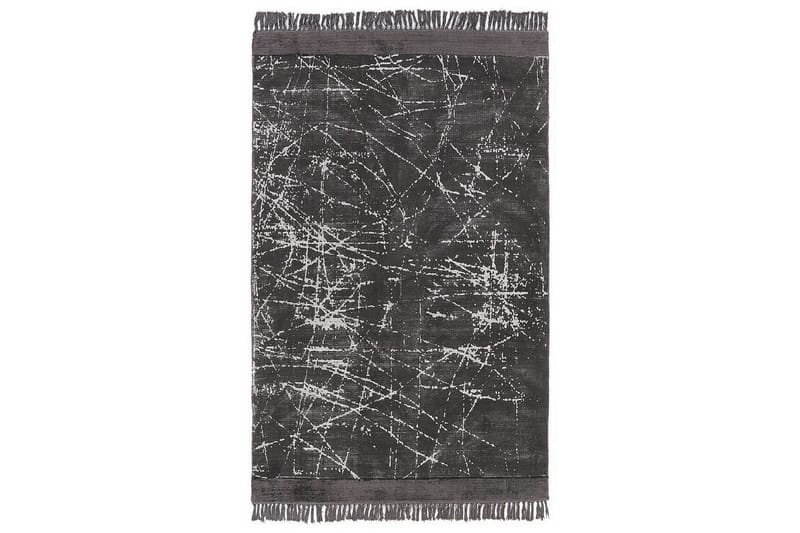 Matta Hanli - Mörkgrå, vit, 140x200 cm - Textil & mattor - Mattor - Modern matta - Viskosmatta & konstsilkesmatta