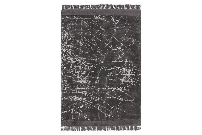 Matta Hanli - Mörkgrå, vit, 160x230 cm - Textil & mattor - Mattor - Modern matta - Viskosmatta & konstsilkesmatta