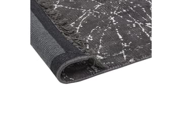 Matta Hanli - Mörkgrå, vit, 80x150 cm - Textil & mattor - Mattor - Modern matta - Viskosmatta & konstsilkesmatta