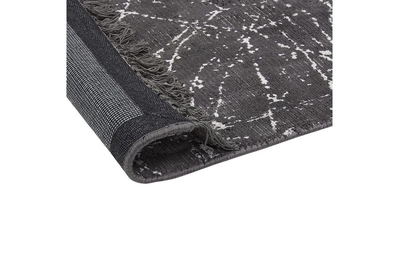 Matta Hanli - Mörkgrå, vit, 80x150 cm - Textil & mattor - Mattor - Modern matta - Viskosmatta & konstsilkesmatta