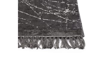 Matta Hanli - Mörkgrå, vit, 80x150 cm - Textil & mattor - Mattor - Modern matta - Viskosmatta & konstsilkesmatta