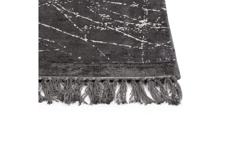 Matta Hanli - Mörkgrå, vit, 80x150 cm - Textil & mattor - Mattor - Modern matta - Viskosmatta & konstsilkesmatta
