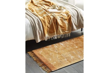 Matta Hanli - Orange, Vit, 80x150 cm - Textil & mattor - Mattor - Modern matta - Viskosmatta & konstsilkesmatta