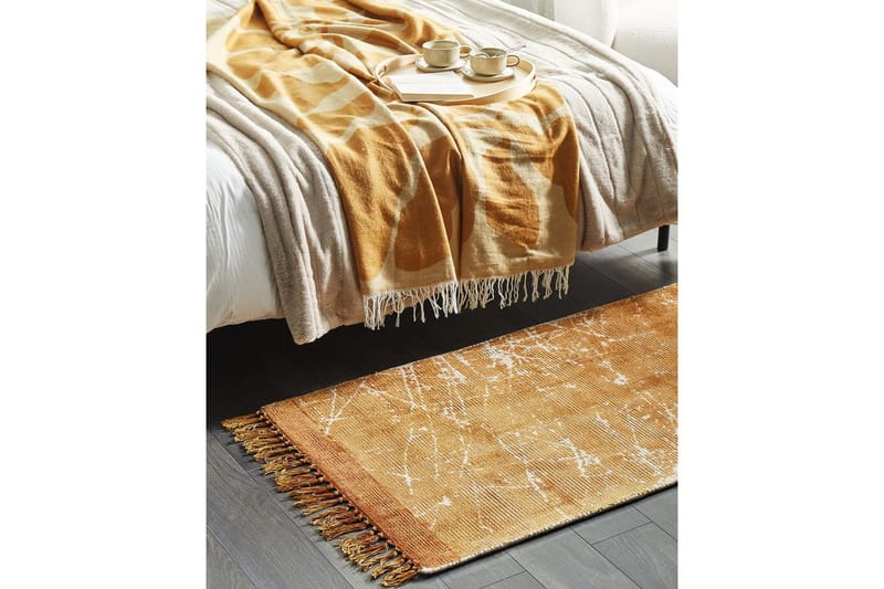 Matta Hanli - Orange, Vit, 80x150 cm - Textil & mattor - Mattor - Modern matta - Viskosmatta & konstsilkesmatta