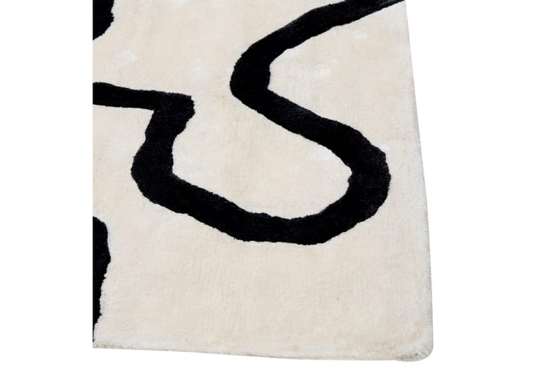Matta Kappar - Vit, Svart - Textil & mattor - Mattor - Modern matta - Viskosmatta & konstsilkesmatta