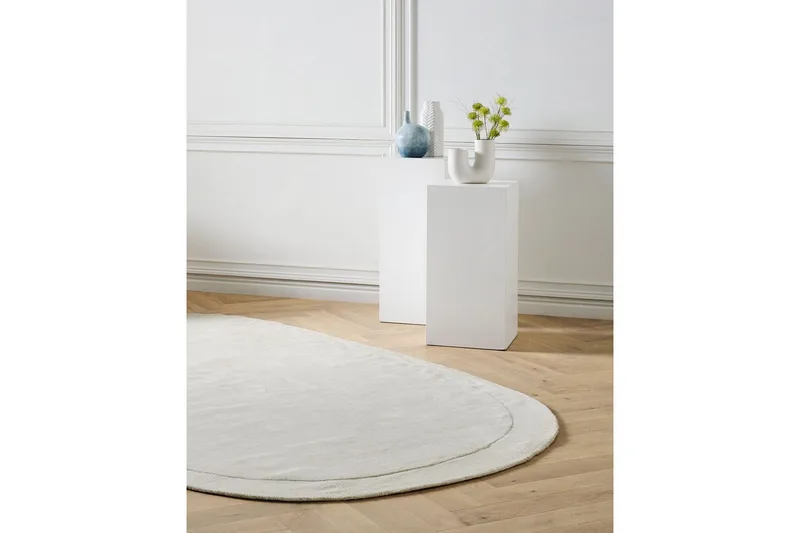 Matta Mitha - Vit - Textil & mattor - Mattor - Modern matta - Viskosmatta & konstsilkesmatta